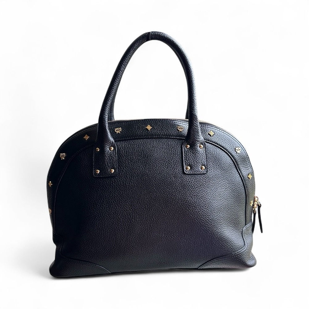 EUC MCM Black Leather "Alma" Bag